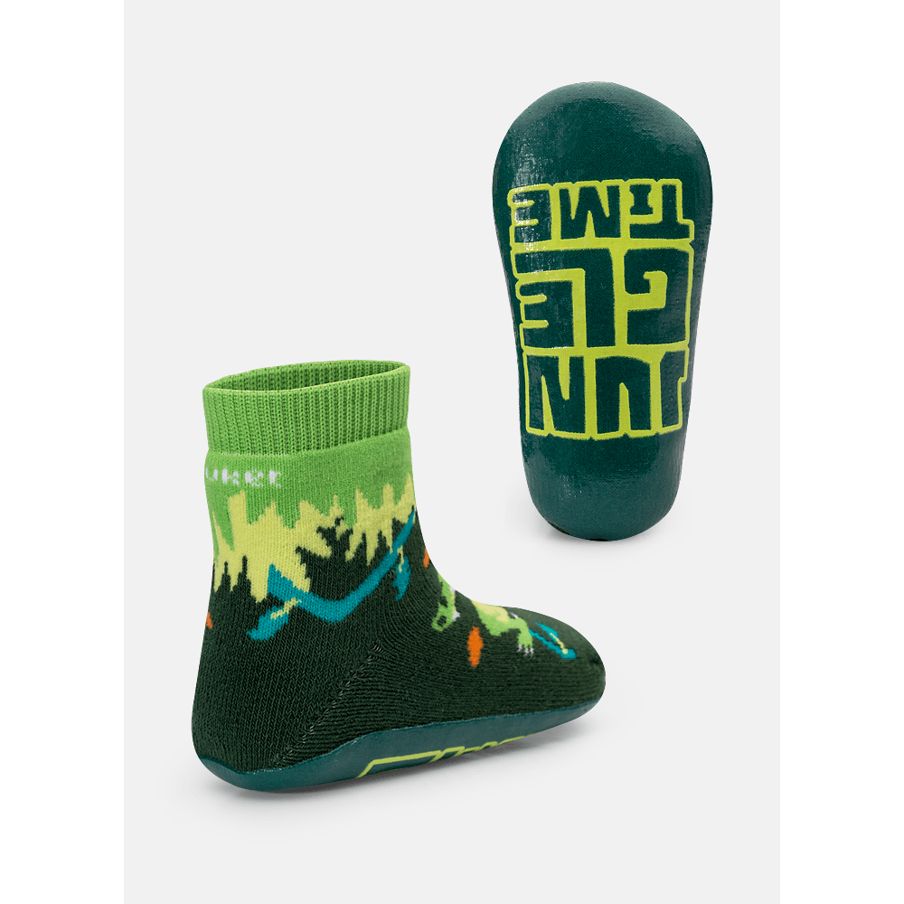 Meia Botinha Bebê Menino Com Sola Emborrachada Jacaré Jungle - 3