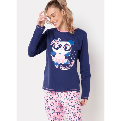 Pijama Manga Longa Feminino Algodão Panda Bailarina