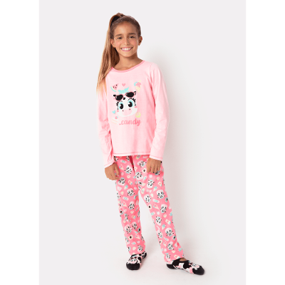 Pijama Manga Longa Menina Teen Vaca