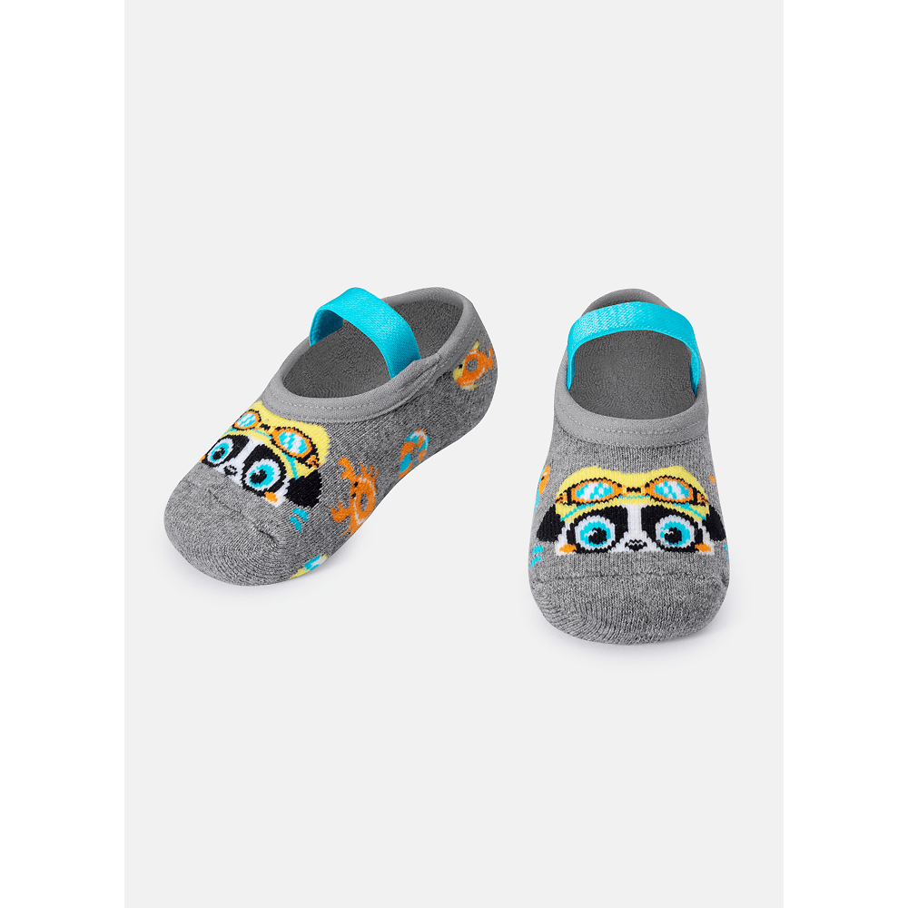 Meia Sapatilha Bebê Menino Antiderrapante Panda - 1