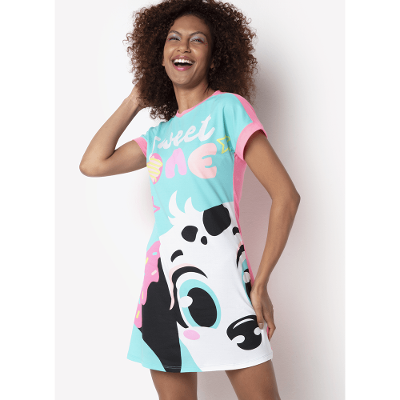 Camisola Manga Curta Viscolycra Menina Teen Dálmata Donut