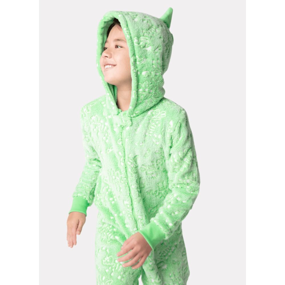 Macacão Manga Longa Menino Teen Soft Dinossauro Fósseis Brilha no Escuro - 5