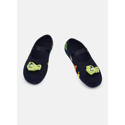 Meia Sapatilha Antiderrapante Com LED Menino Jacaré Jungle