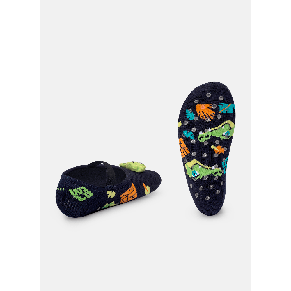 Meia Sapatilha Antiderrapante Com LED Menino Jacaré Jungle - 2