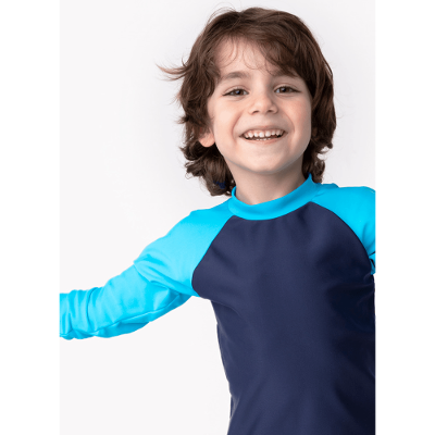 Camiseta Praia com Proteção Solar Menino Color Block