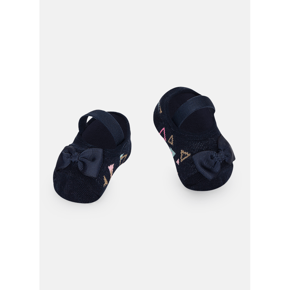 Meia Sapatilha Antiderrapante Bebê Menina Com Aplique laço - 1