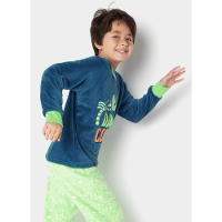 Pijama Manga Longa Menino Teen Soft Dinossauro Fósseis - 3