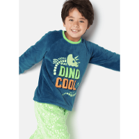 Pijama Manga Longa Menino Teen Soft Dinossauro Fósseis - 4