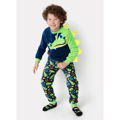 Pijama Manga Longa Soft Menino Jacare Jungle