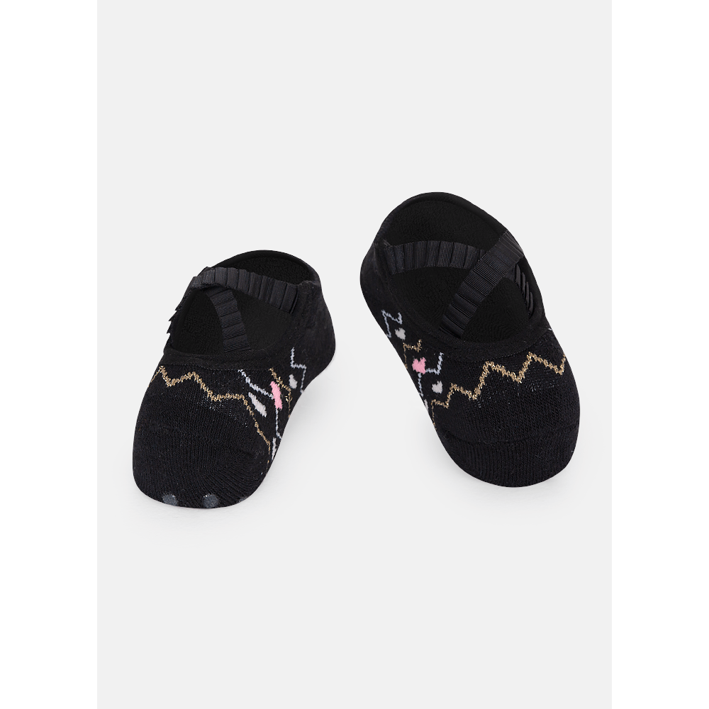 Meia Sapatilha Antiderrapante Bebê Menina Ballet Corações - 1