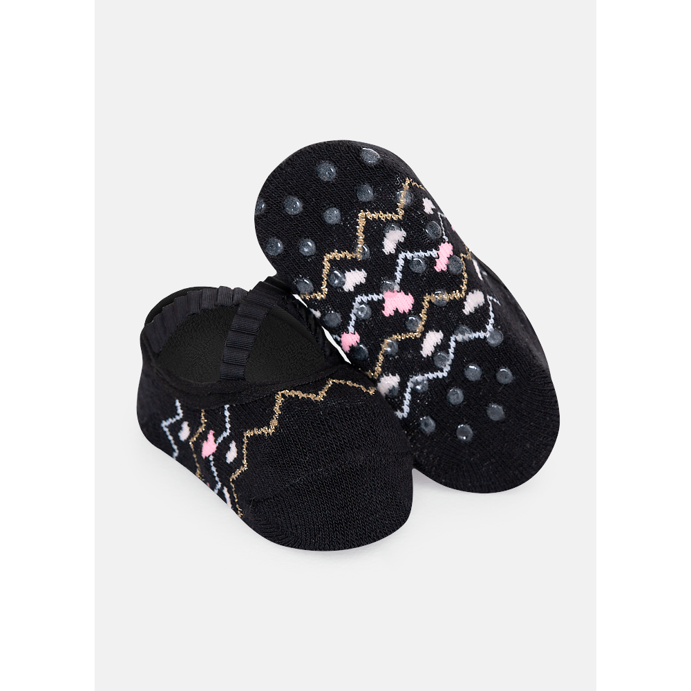 Meia Sapatilha Antiderrapante Bebê Menina Ballet Corações - 2