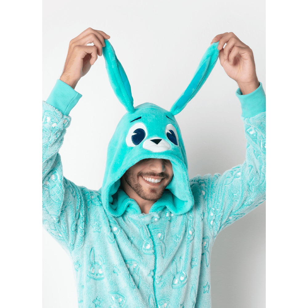 Macacão Manga Longa Masculino Soft Família Coelho Brilha no Escuro - 2