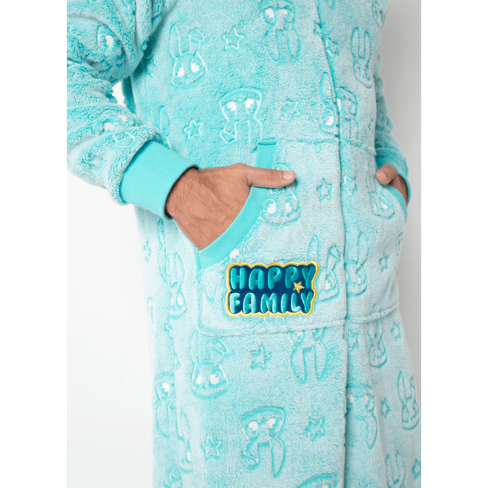 Macacão Manga Longa Masculino Soft Família Coelho Brilha no Escuro - 3