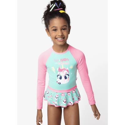 Maiô Manga Longa Menina Unicórnio PopStar