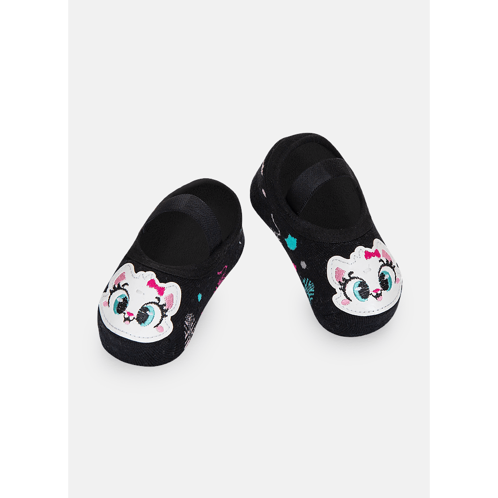 Meia Sapatilha Antiderrapante Bebê Menina Gata - 1