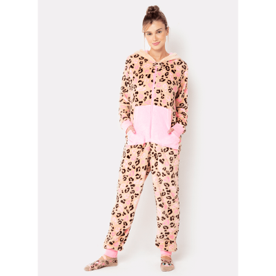 Macacão Manga Longa Feminino Soft Onça