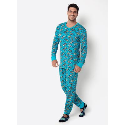 Pijama Manga Longa Ultra Visco Masculino Dinossauro Fósseis