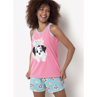 Pijama Regata Feminino Dálmata Donuts