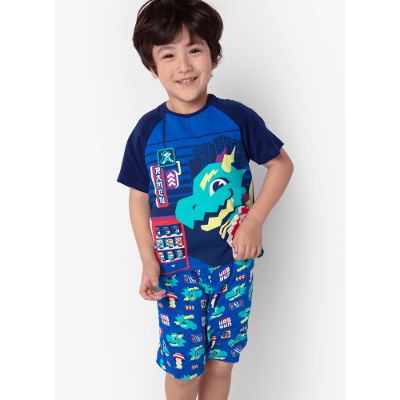Pijama Manga Curta Viscolycra Menino Dragão Street