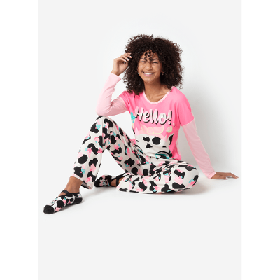 Pijama Manga Longa Feminino Viscolycra Vaca