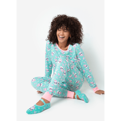 Pijama Manga Longa Feminino Ultra Visco Unicórnio Popstar