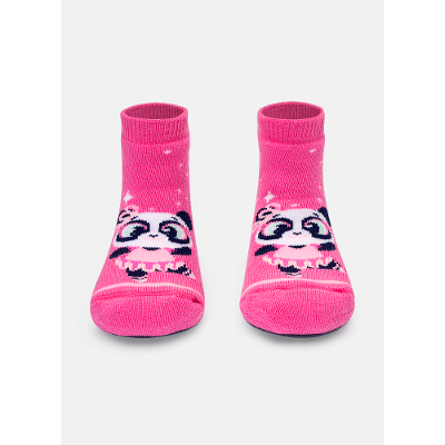 Meia Cano Médio Bebê Menina Com Sola Emborrachada Panda Bailarina