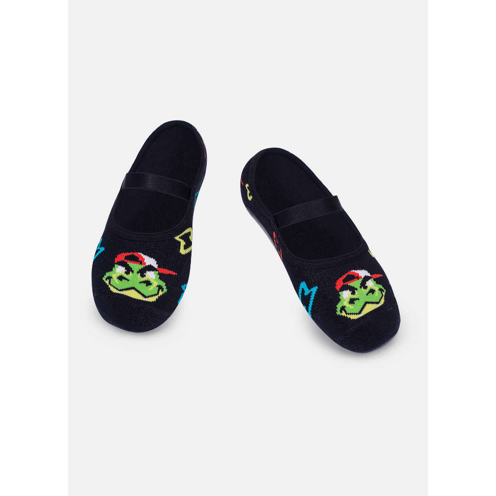 Meia Sapatilha com Sola Emborrachada Menino Dinossauro Skate - 1