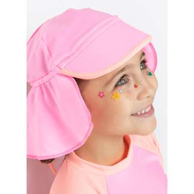 Chapéu Praia com Proteção Solar Menina Color Block