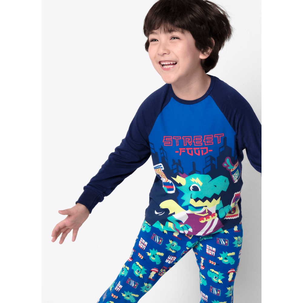 Pijama Manga Longa Viscolycra Menino Dragão Street - 6