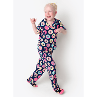 Pijama Longo Manga Curta Viscose Menina Panda Donuts - 1