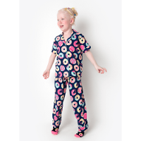 Pijama Longo Manga Curta Viscose Menina Panda Donuts - 3