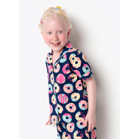 Pijama Longo Manga Curta Viscose Menina Panda Donuts - 4