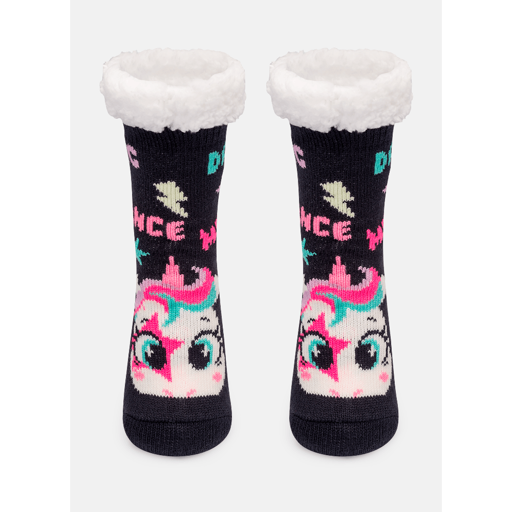 Meia Botinha Tricô Antiderrapante Menina Unicórnio Popstar - 1