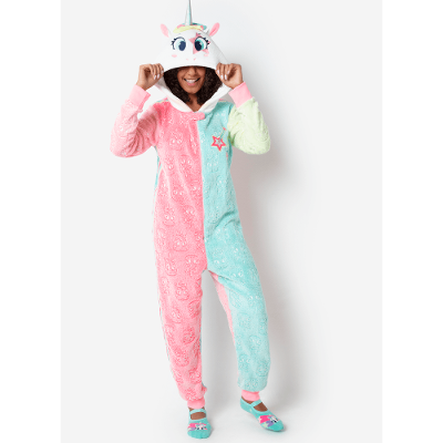 Macacão Manga Longa Feminino Soft Unicórnio Popstar Brilha no Escuro