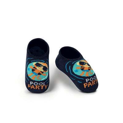 Meia Menino Sapatinho com Antiderrapante Macaco