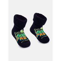 Meia Botinha Antiderrapante Bebê Menino Dinossauro Fósseis - 1