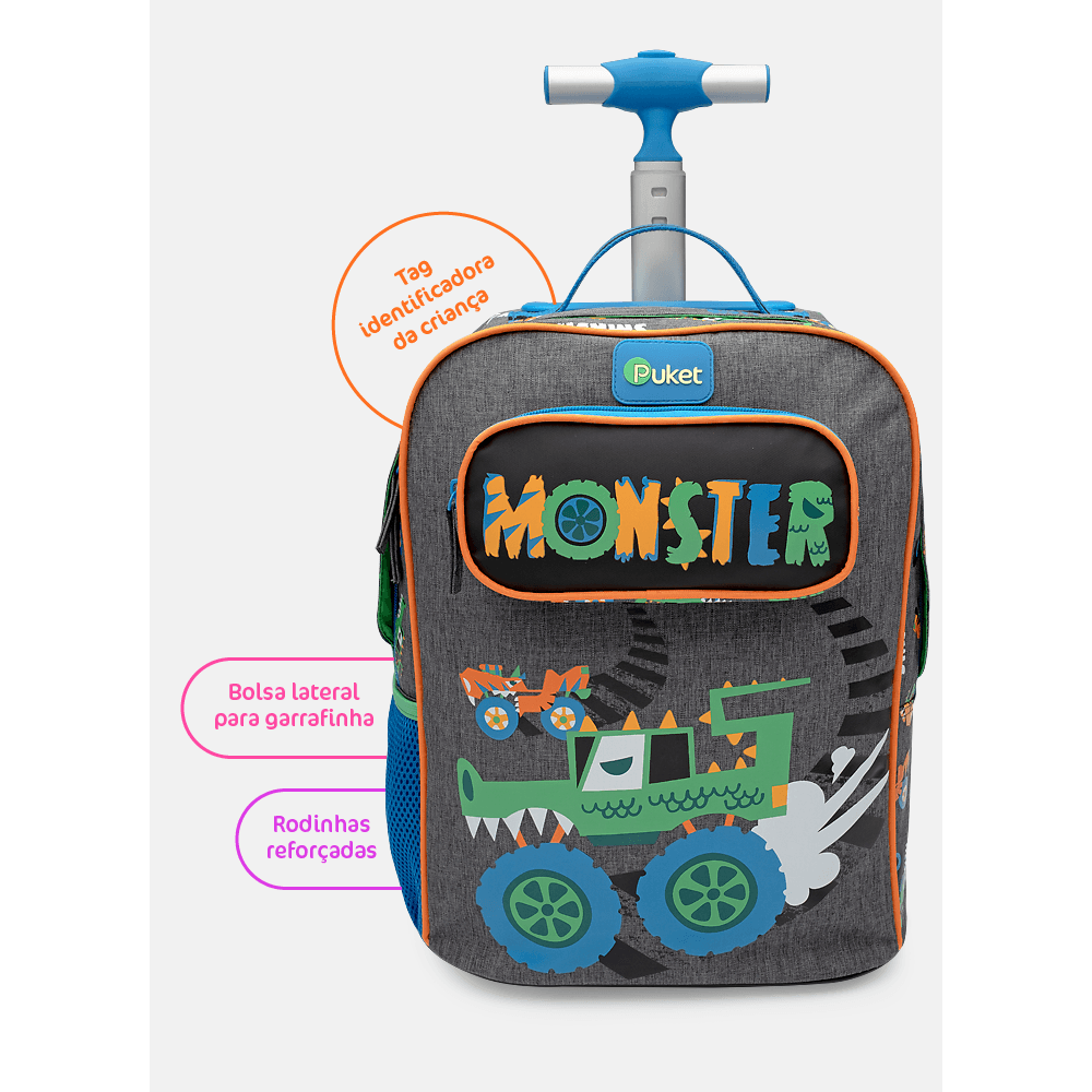 Mochila com Rodinha Pequena Monster Truck - 9