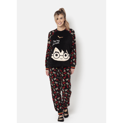 Pijama Manga Longa Adulto Soft Harry Potter