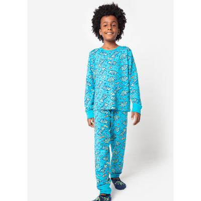 Pijama Manga Longa Menino Teen Ultra Visco Dinossauro Fósseis