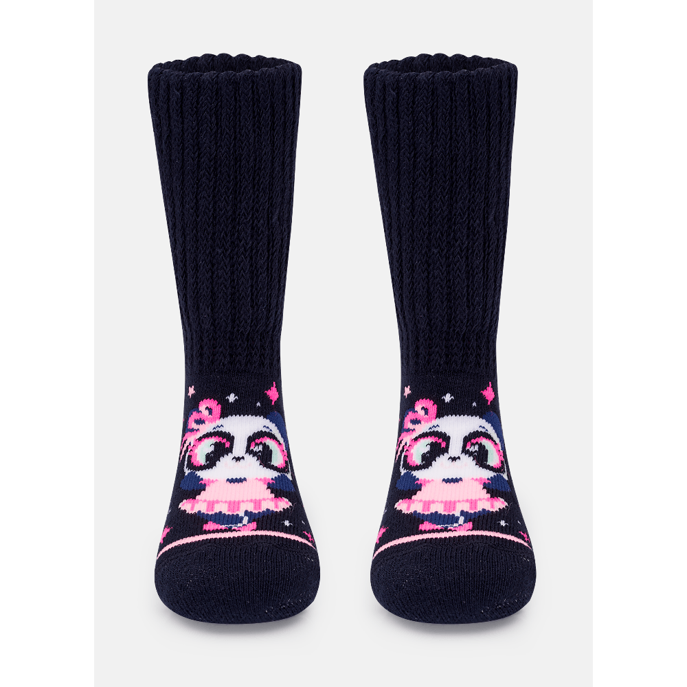 Meia Botinha Antiderrapante Bebê Menina Panda Bailarina - 1