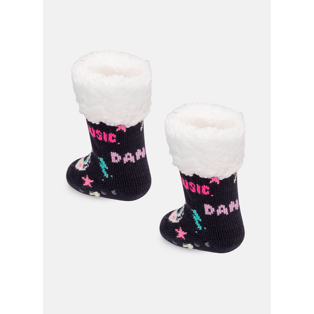 Meia Botinha Tricô Antiderrapante Bebê Menina Unicórnio PopStar - 3