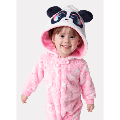 Macacão Manga Longa Bebê Menina Soft Panda Bailarina