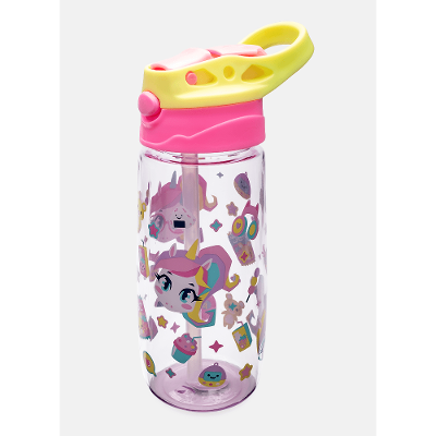 Garrafa com Canudo Unicórnio Kawaii