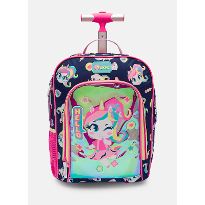 Mochila com Rodinha Média Unicórnio Kawaii