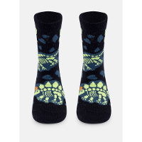 Meia Cano Longo Bebê Menino Dinossauro Fósseis Brilha no Escuro - 1