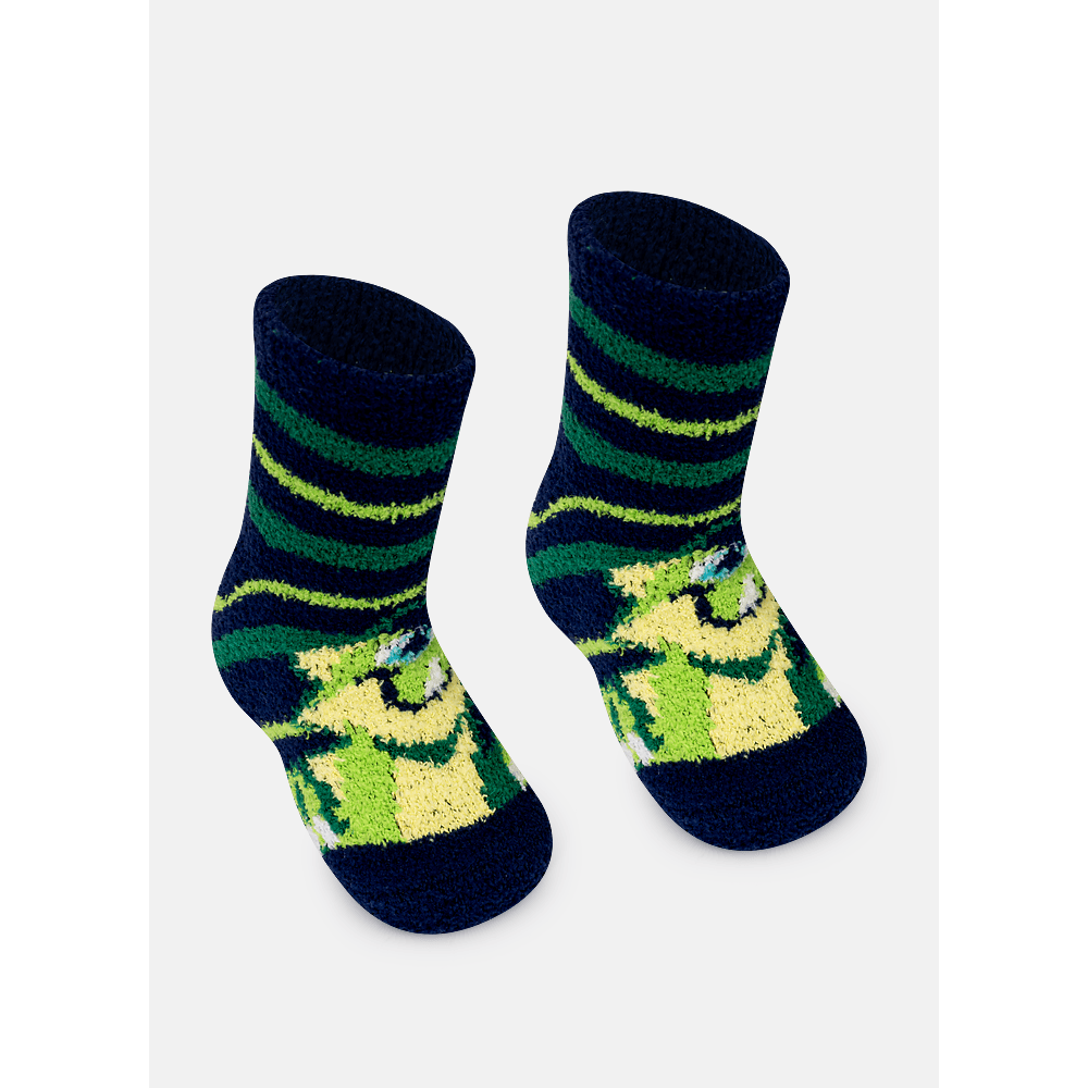 Meia Cano Médio Bebê Menino Soft Jacaré - 1