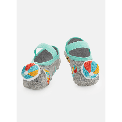 Meia Sapatilha Antiderrapante com Aplique Bebê Menino Bola