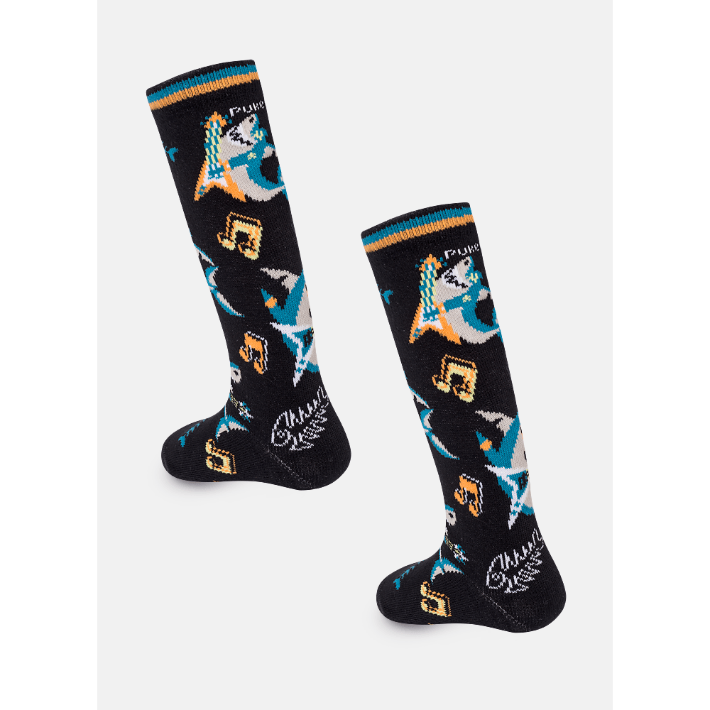 Meia Cano 3/4 Bebê Menino Tubarão Rockstar - 3