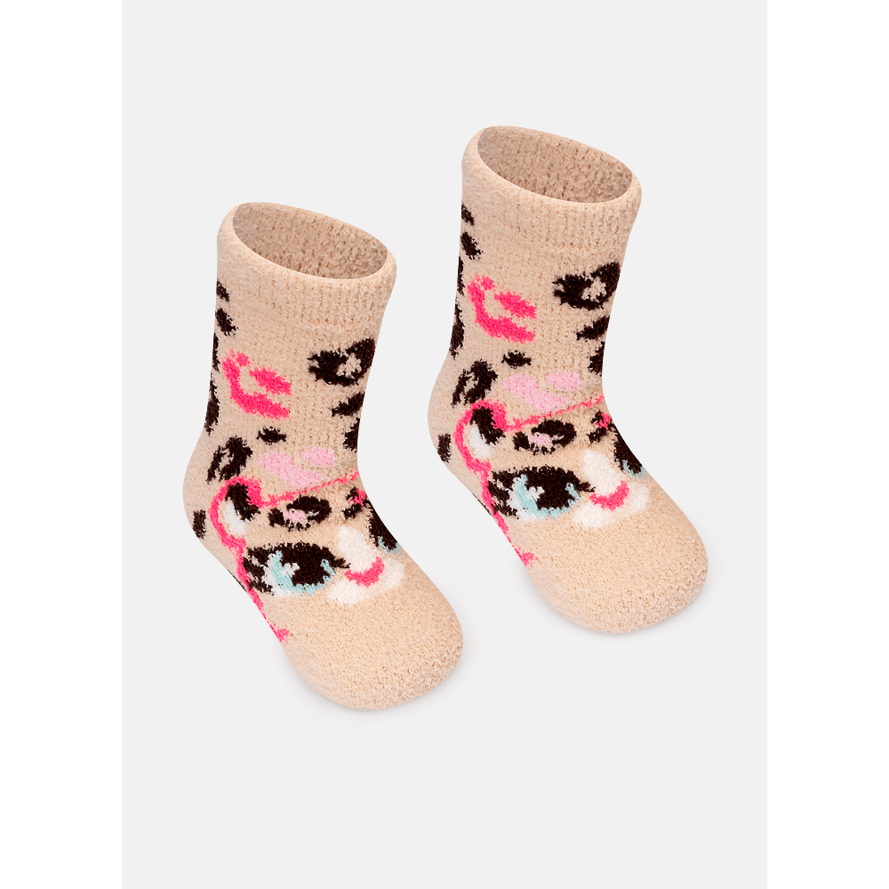 Meia Cano Médio Bebê Menina Soft Onça - 2