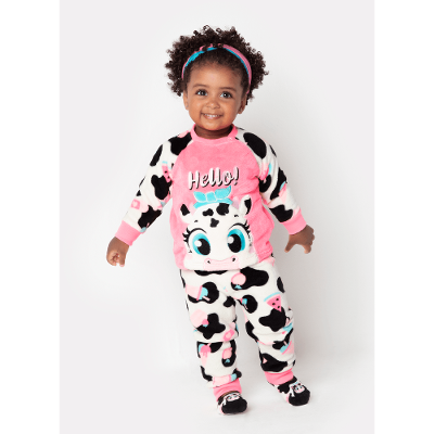 Pijama Manga Longa Bebê Menina Soft Vaca